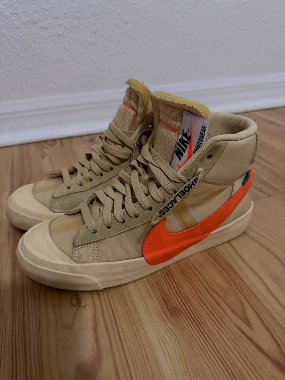 Nike off white blazer Sneakers in Tan Halloween Swoosh mens 6.5